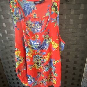 Melea Red Floral Tank Top